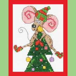 Mistletoe the Mouse, Christmas Tree Star, Cross Stitch