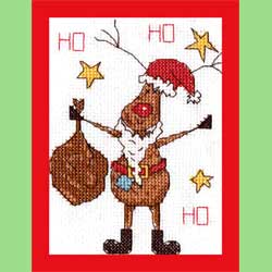 Red the Reindeer, Santa, Cross Stitch