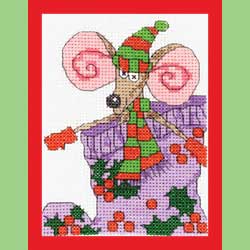 Mistletoe the Mouse, Christmas Stocking, Cross Stitch